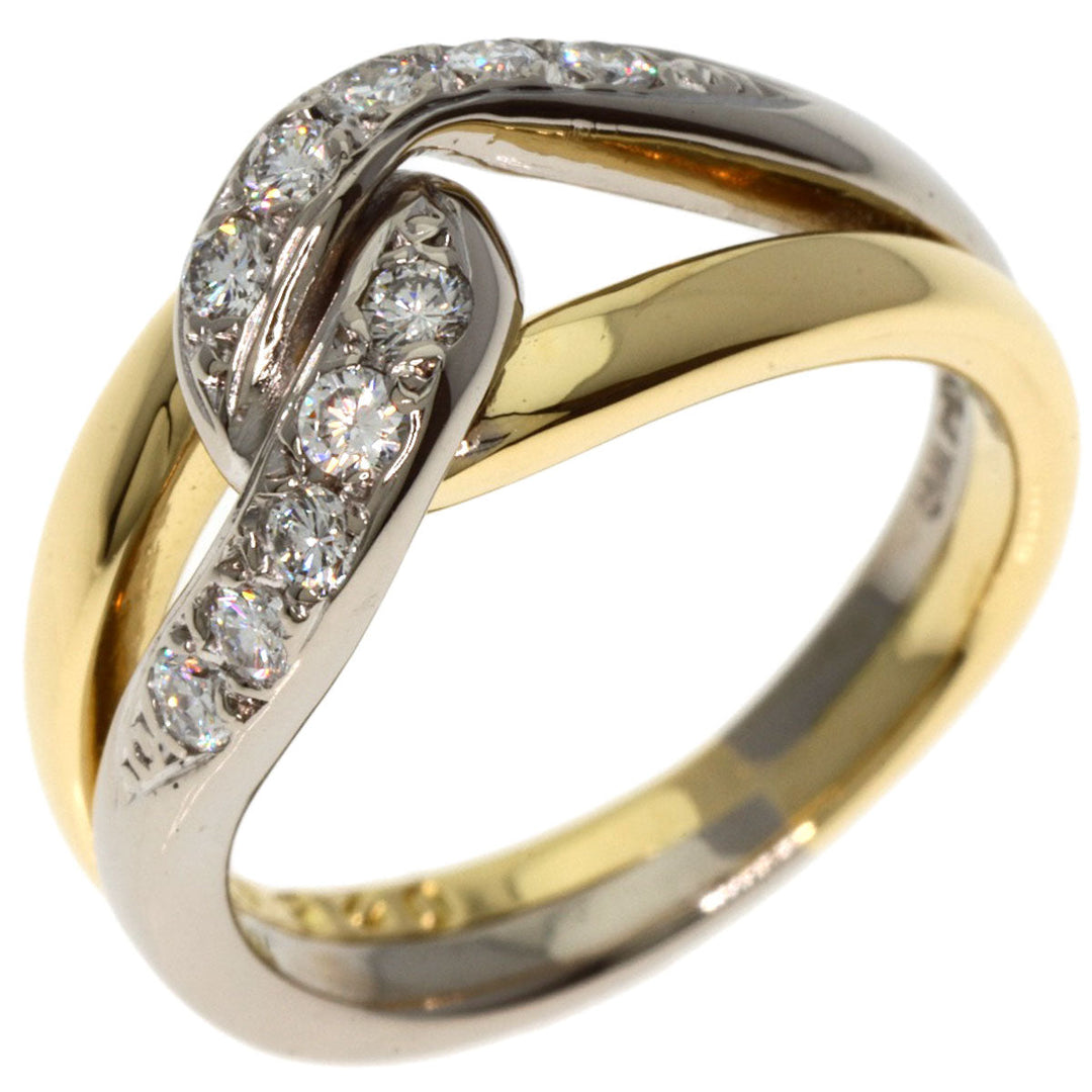 MIKIMOTO Ring K18YG , K14WG gold Diamond combination Women Used Authentic