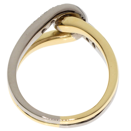 MIKIMOTO Ring K18YG , K14WG gold Diamond combination Women Used Authentic