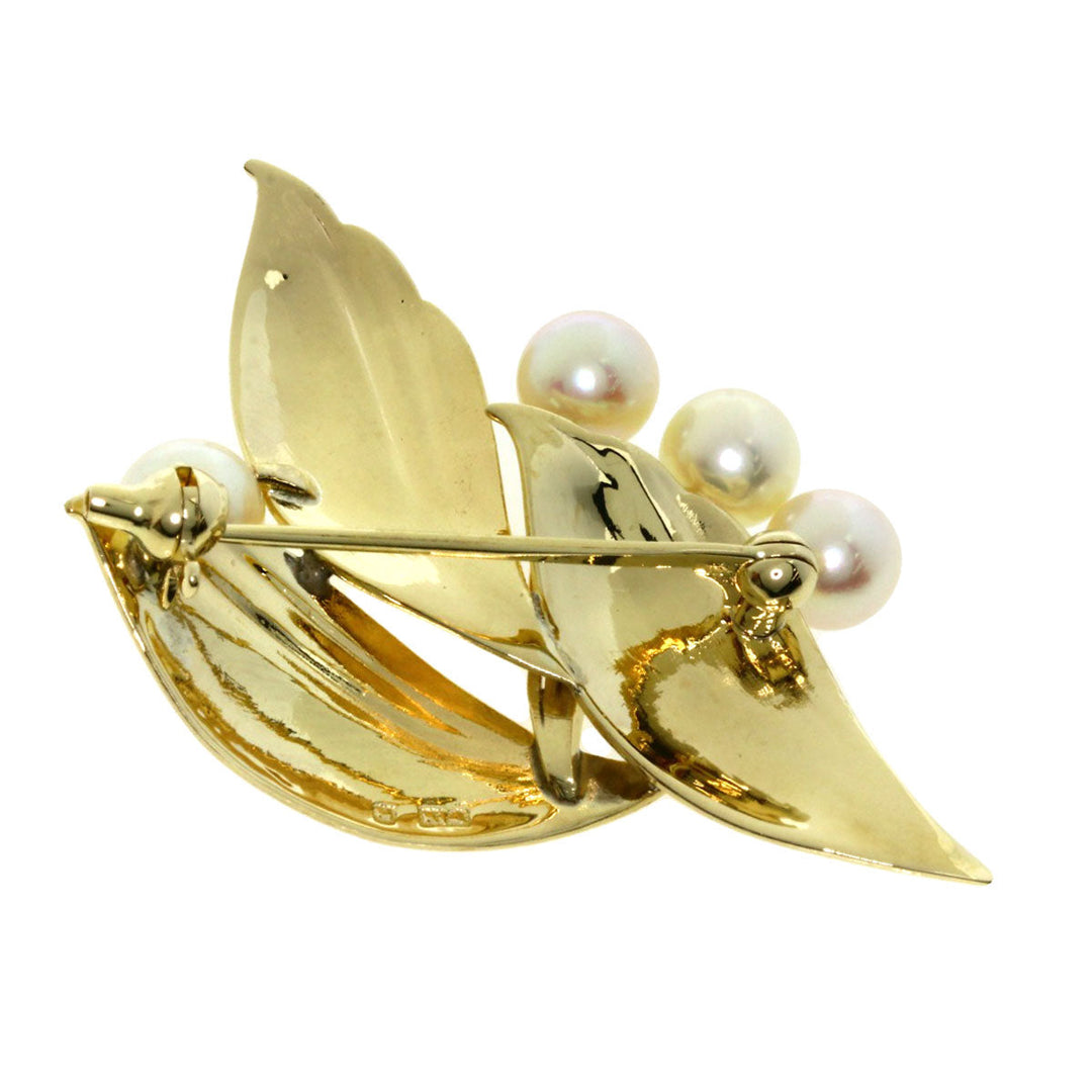 MIKIMOTO Brooch K14YG gold Pearl Women Used Authentic