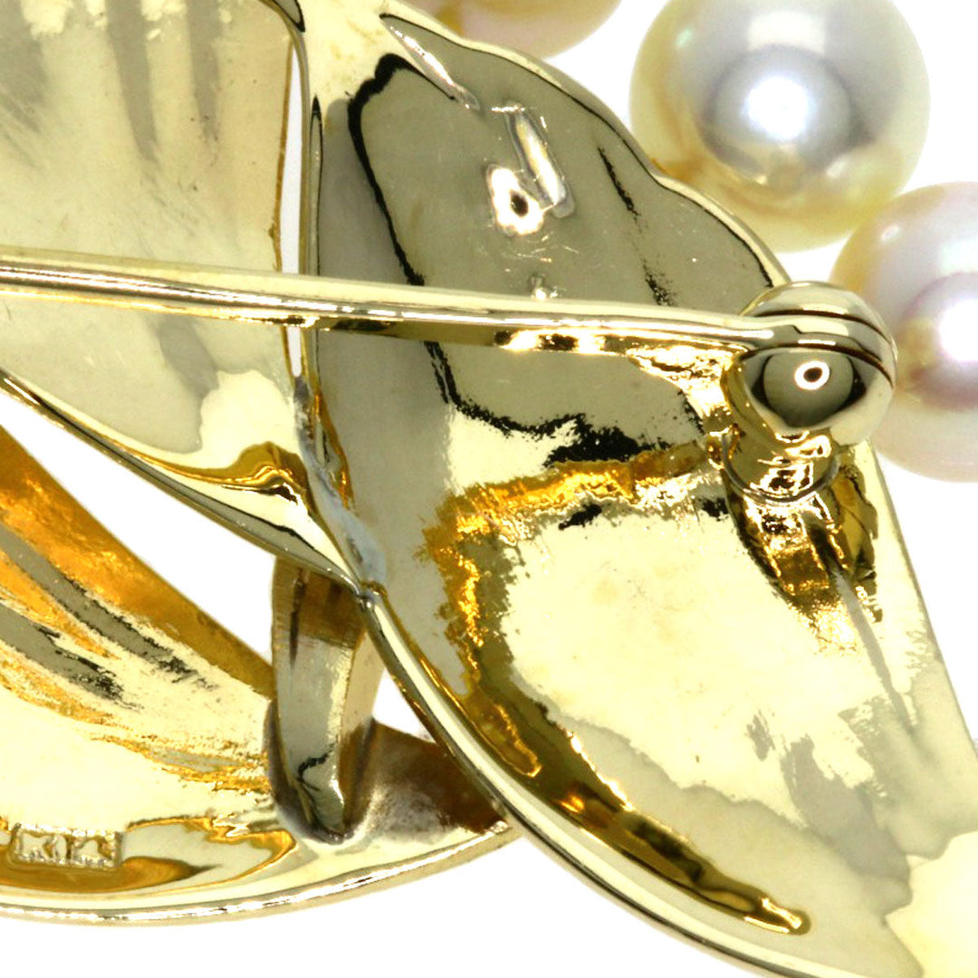 MIKIMOTO Brooch K14YG gold Pearl Women Used Authentic