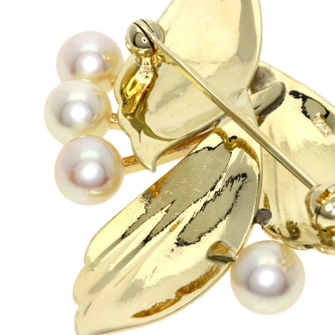 MIKIMOTO Brooch K14YG gold Pearl Women Used Authentic