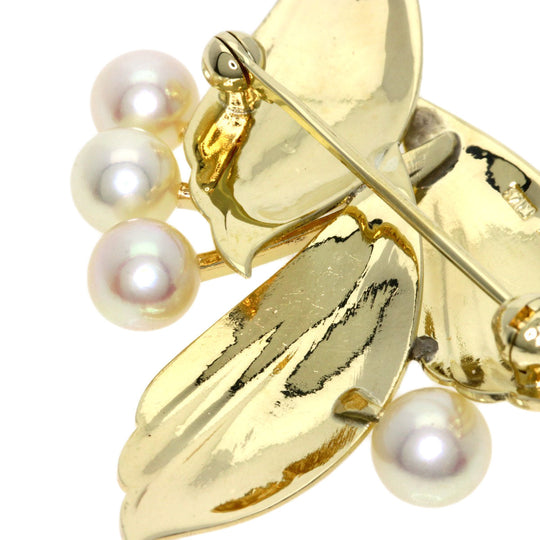 MIKIMOTO Brooch K14YG gold Pearl Women Used Authentic