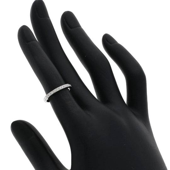 4℃Ring PT950 Silver Diamond half eternity Women Used Authentic