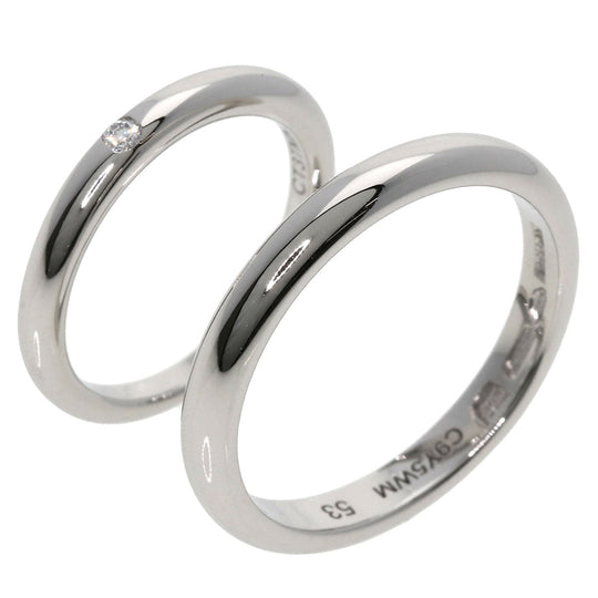 BVLGARI Ring PT950 Silver FEDDY Wedding Diamond Pair Ring #43 #53 unisex(Unisex) Used Authentic