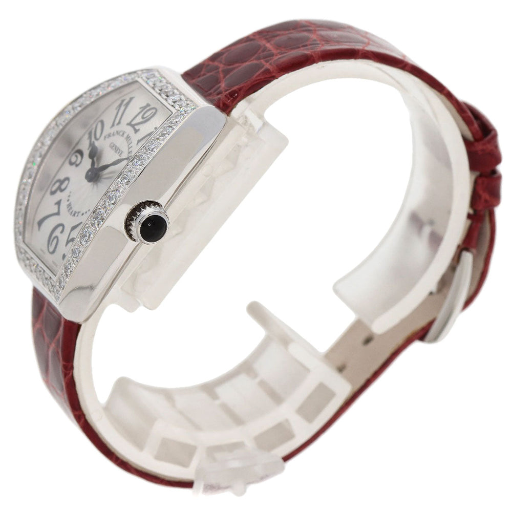 FRANCK MULLER Watches Quartz 5002SQZDP Stainless Steel, Leather Silver Heart to Heart Diamond Silver dial Women Used Authentic