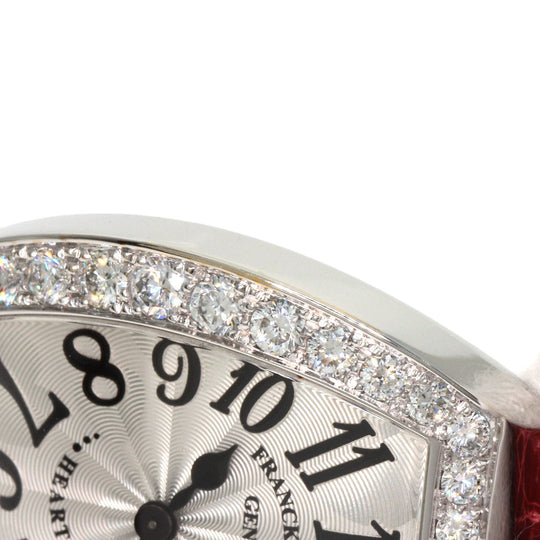 FRANCK MULLER Watches Quartz 5002SQZDP Stainless Steel, Leather Silver Heart to Heart Diamond Silver dial Women Used Authentic