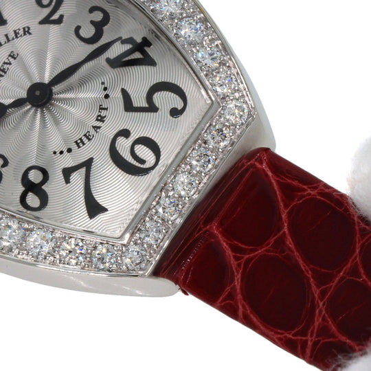 FRANCK MULLER Watches Quartz 5002SQZDP Stainless Steel, Leather Silver Heart to Heart Diamond Silver dial Women Used Authentic
