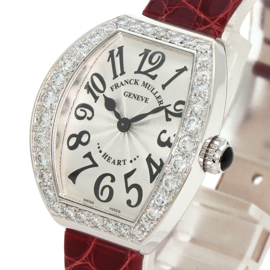 FRANCK MULLER Watches Quartz 5002SQZDP Stainless Steel, Leather Silver Heart to Heart Diamond Silver dial Women Used Authentic