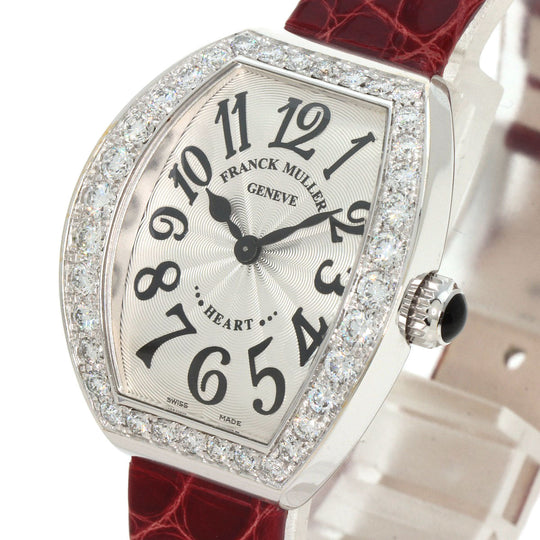 FRANCK MULLER Watches Quartz 5002SQZDP Stainless Steel, Leather Silver Heart to Heart Diamond Silver dial Women Used Authentic