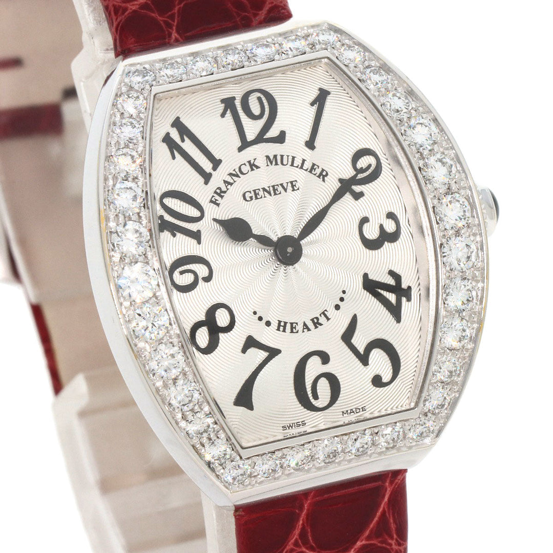 FRANCK MULLER Watches Quartz 5002SQZDP Stainless Steel, Leather Silver Heart to Heart Diamond Silver dial Women Used Authentic