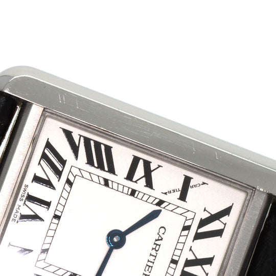 CARTIER Watches Quartz W5200005 Stainless Steel, Leather Silver Tank solo SM Silver dial Women Used Authentic