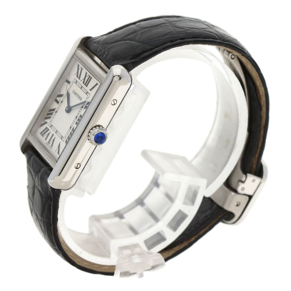 CARTIER Watches Quartz W5200005 Stainless Steel, Leather Silver Tank solo SM Silver dial Women Used Authentic