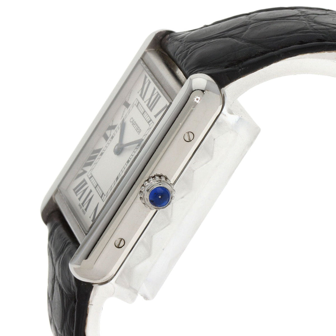 CARTIER Watches Quartz W5200005 Stainless Steel, Leather Silver Tank solo SM Silver dial Women Used Authentic
