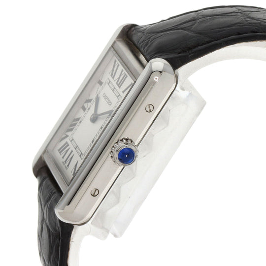CARTIER Watches Quartz W5200005 Stainless Steel, Leather Silver Tank solo SM Silver dial Women Used Authentic