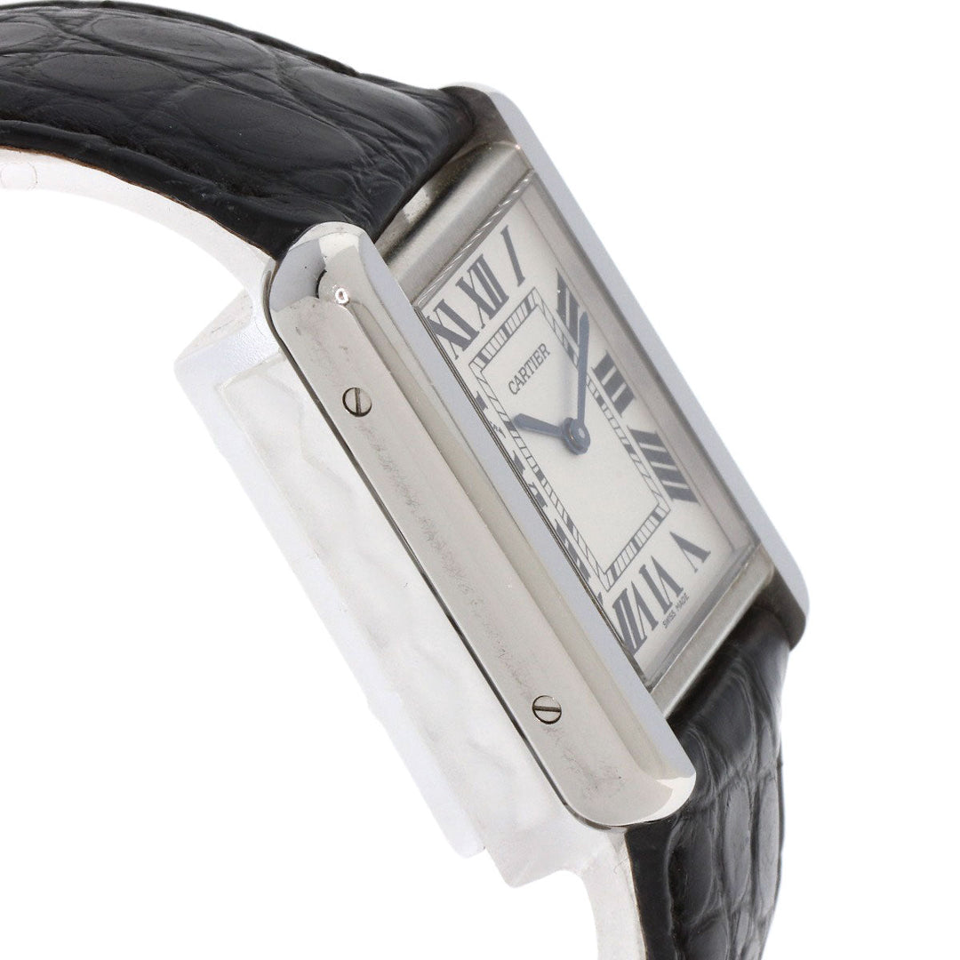 CARTIER Watches Quartz W5200005 Stainless Steel, Leather Silver Tank solo SM Silver dial Women Used Authentic