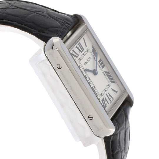CARTIER Watches Quartz W5200005 Stainless Steel, Leather Silver Tank solo SM Silver dial Women Used Authentic