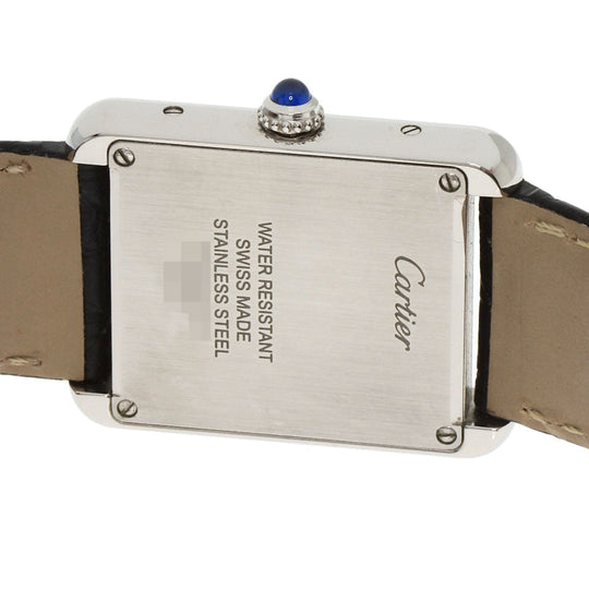 CARTIER Watches Quartz W5200005 Stainless Steel, Leather Silver Tank solo SM Silver dial Women Used Authentic