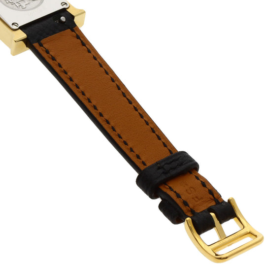 HERMES Watches Quartz HH1.101 Gold Plated gold H watch mini white dial