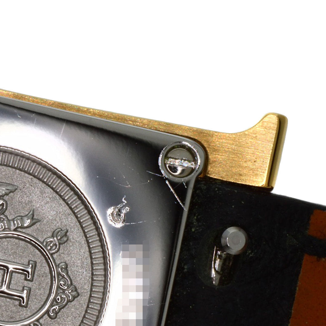 HERMES Watches Quartz HH1.101 Gold Plated gold H watch mini white dial