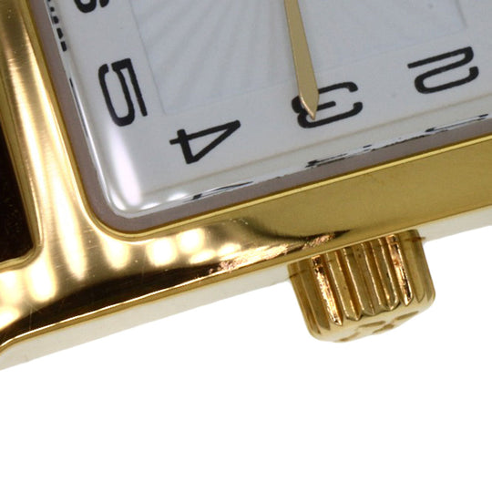 HERMES Watches Quartz HH1.101 Gold Plated gold H watch mini white dial