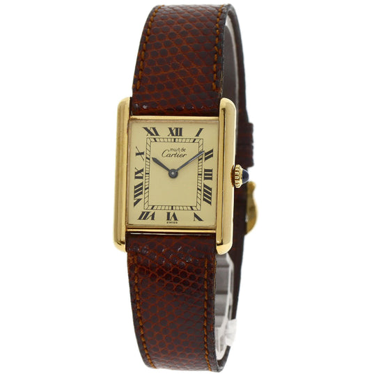 CARTIER Watches Hand Winding 1974213 SV gold Must tank LM Ivory dial