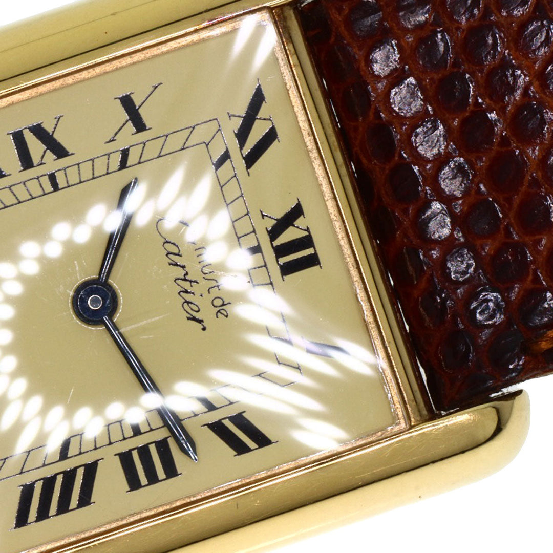 CARTIER Watches Hand Winding 1974213 SV gold Must tank LM Ivory dial