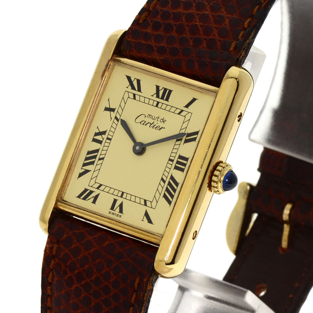 CARTIER Watches Hand Winding 1974213 SV gold Must tank LM Ivory dial