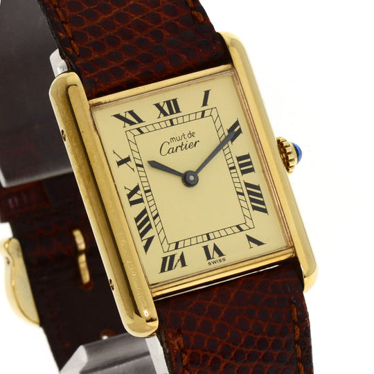 CARTIER Watches Hand Winding 1974213 SV gold Must tank LM Ivory dial