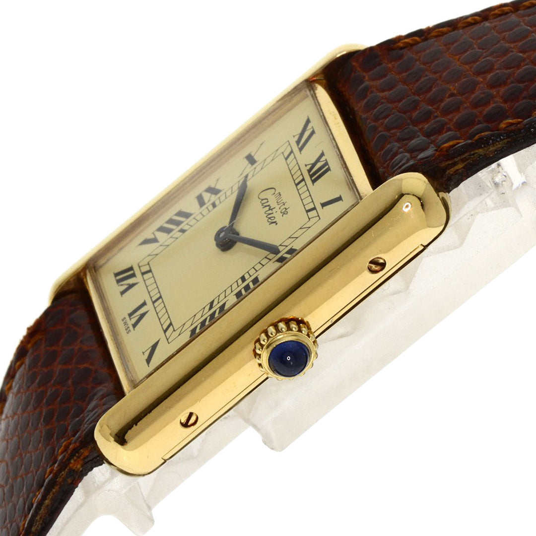 CARTIER Watches Hand Winding 1974213 SV gold Must tank LM Ivory dial