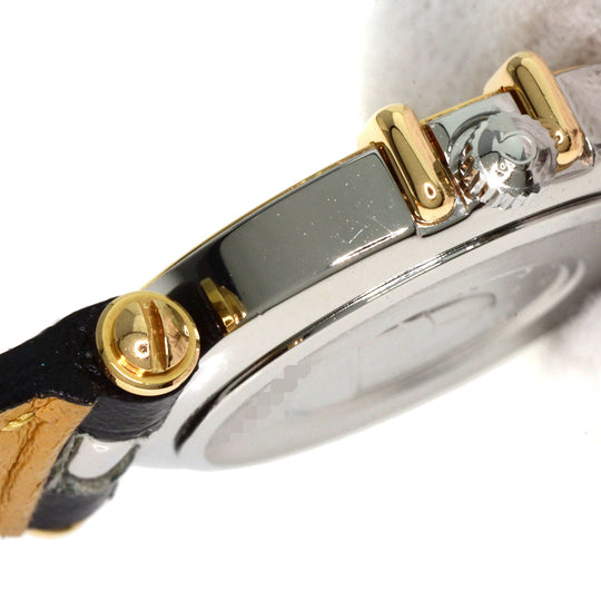 OMEGA Watches Quartz Stainless Steel, Leather gold Constellation flat bezel gold dial Women Used Authentic