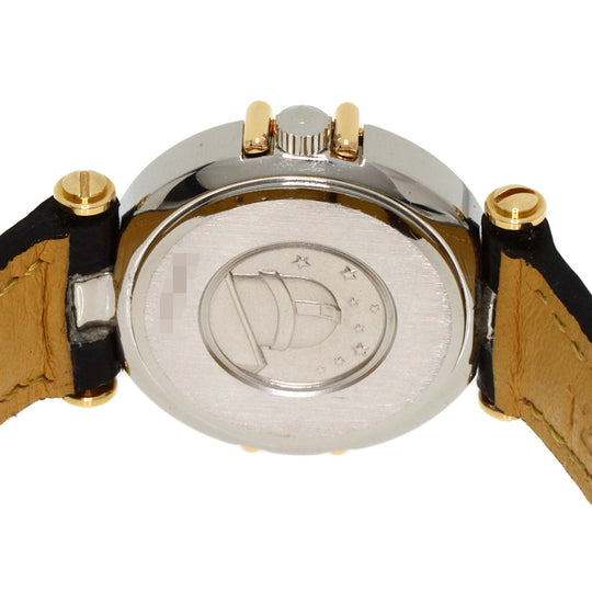 OMEGA Watches Quartz Stainless Steel, Leather gold Constellation flat bezel gold dial Women Used Authentic