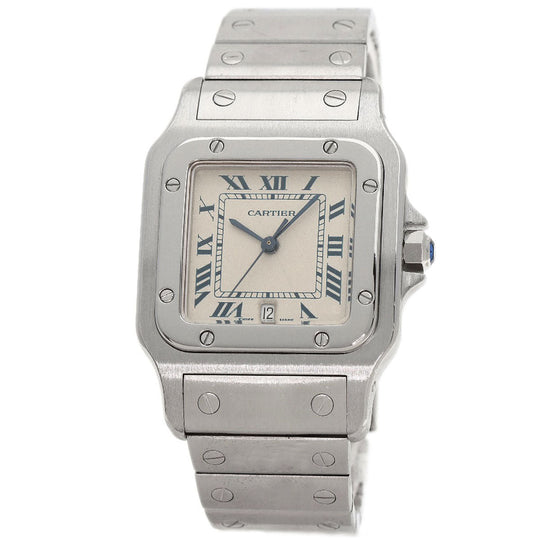 CARTIER Watches Quartz W20018D6 Stainless Steel , Stainless Steel Silver Santosgalbe LM Silver dial mens Used Authentic
