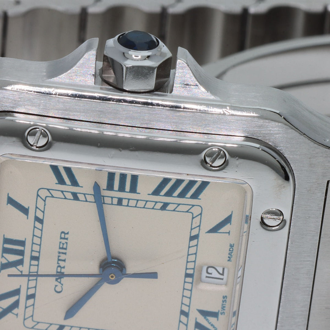 CARTIER Watches Quartz W20018D6 Stainless Steel , Stainless Steel Silver Santosgalbe LM Silver dial mens Used Authentic