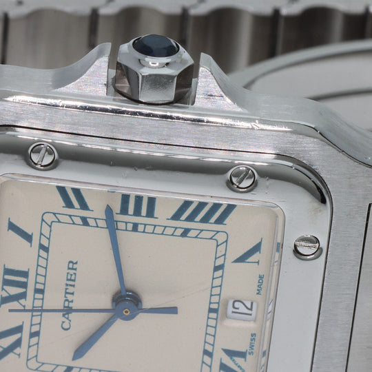 CARTIER Watches Quartz W20018D6 Stainless Steel , Stainless Steel Silver Santosgalbe LM Silver dial mens Used Authentic