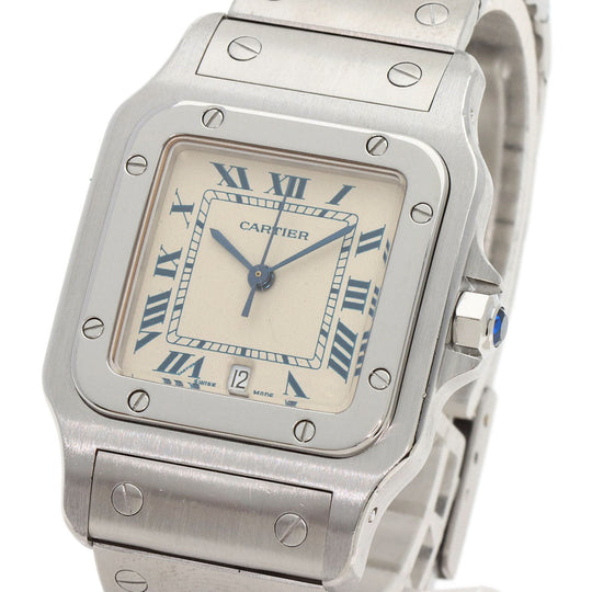 CARTIER Watches Quartz W20018D6 Stainless Steel , Stainless Steel Silver Santosgalbe LM Silver dial mens Used Authentic