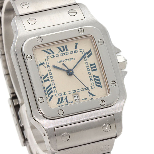 CARTIER Watches Quartz W20018D6 Stainless Steel , Stainless Steel Silver Santosgalbe LM Silver dial mens Used Authentic