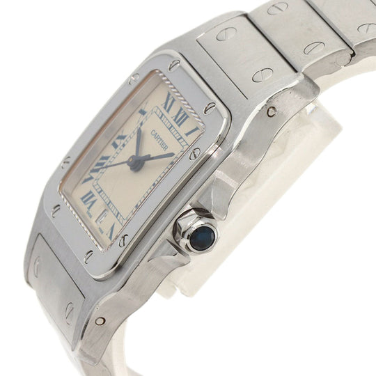 CARTIER Watches Quartz W20018D6 Stainless Steel , Stainless Steel Silver Santosgalbe LM Silver dial mens Used Authentic