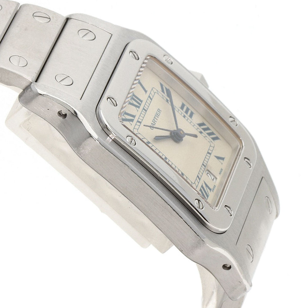 CARTIER Watches Quartz W20018D6 Stainless Steel , Stainless Steel Silver Santosgalbe LM Silver dial mens Used Authentic