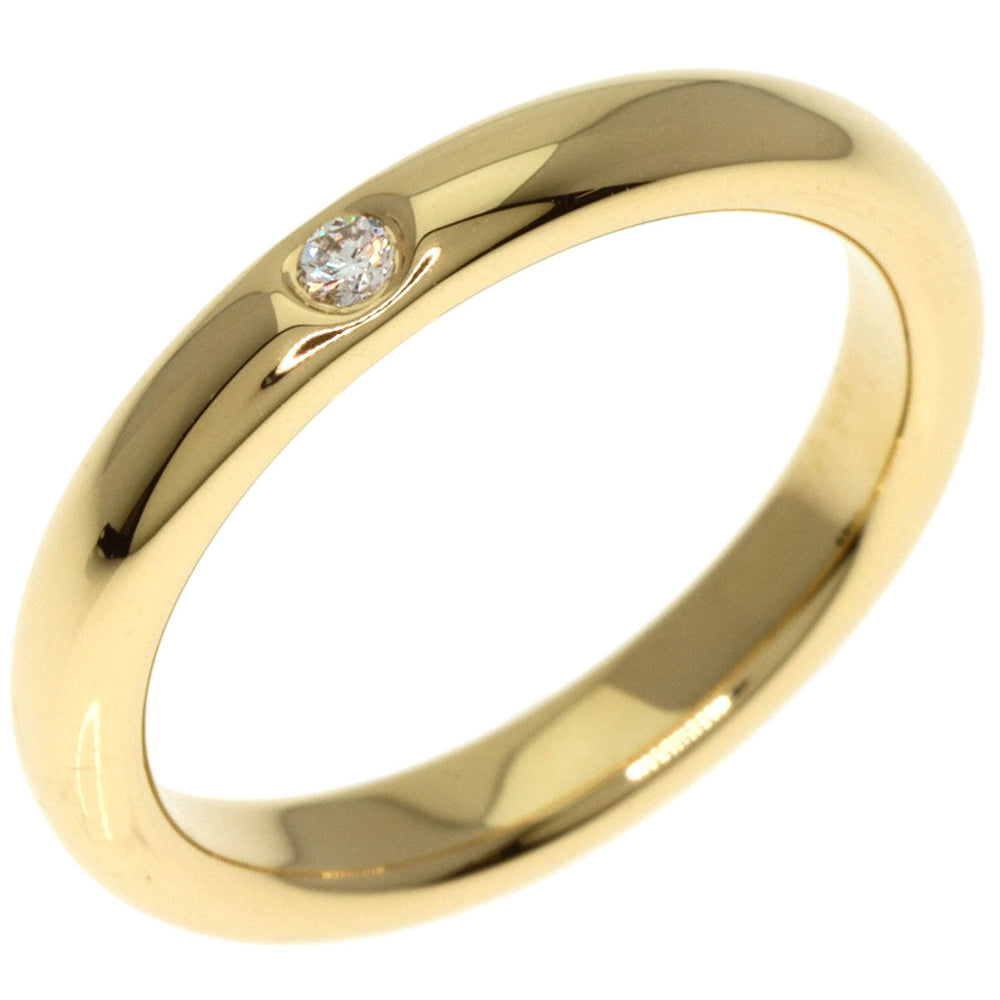 TIFFANY&Co. Ring 18K Yellow Gold gold Classic Wedding Band 1P Diamond Women Used Authentic