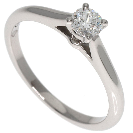 CARTIER Ring PT950 Silver Solitaire Diamond #49 Women Used Authentic