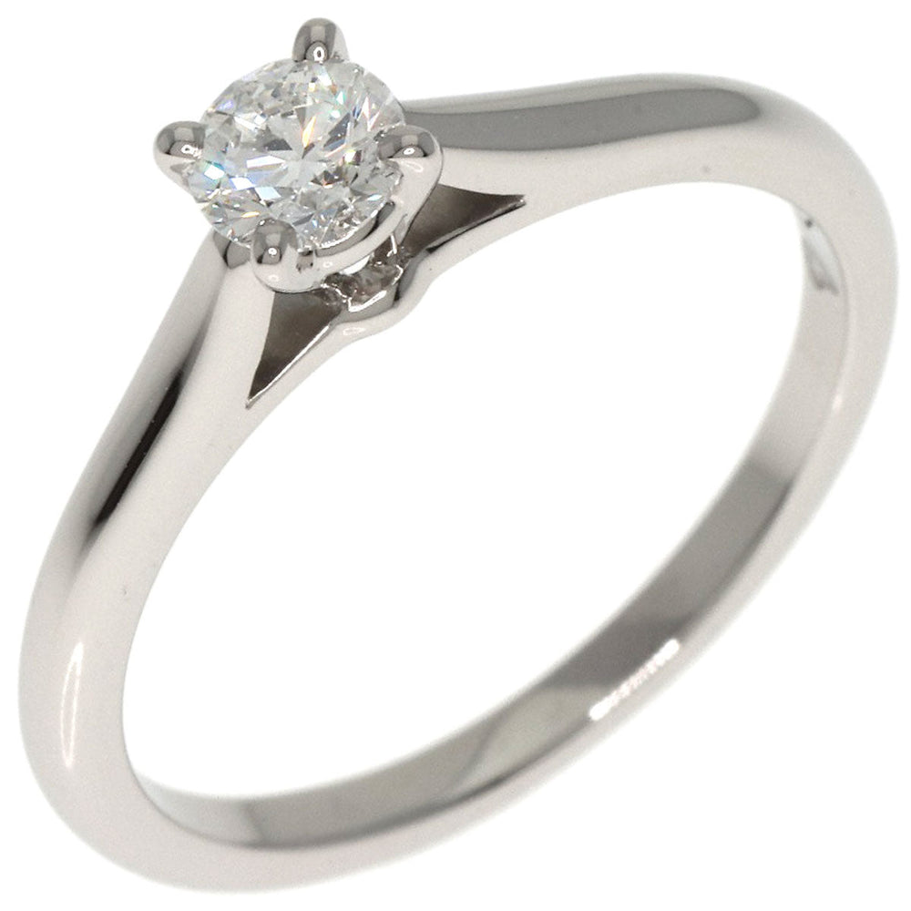 CARTIER Ring PT950 Silver Solitaire Diamond #49 Women Used Authentic