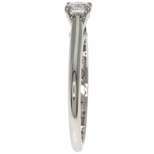 CARTIER Ring PT950 Silver Solitaire Diamond #49 Women Used Authentic