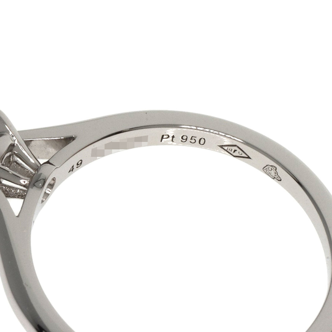 CARTIER Ring PT950 Silver Solitaire Diamond #49 Women Used Authentic