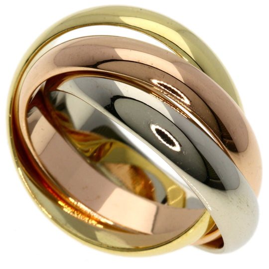 CARTIER Ring K18YG , K18WG , K18PG gold Trinity MM #49 Women Used Authentic