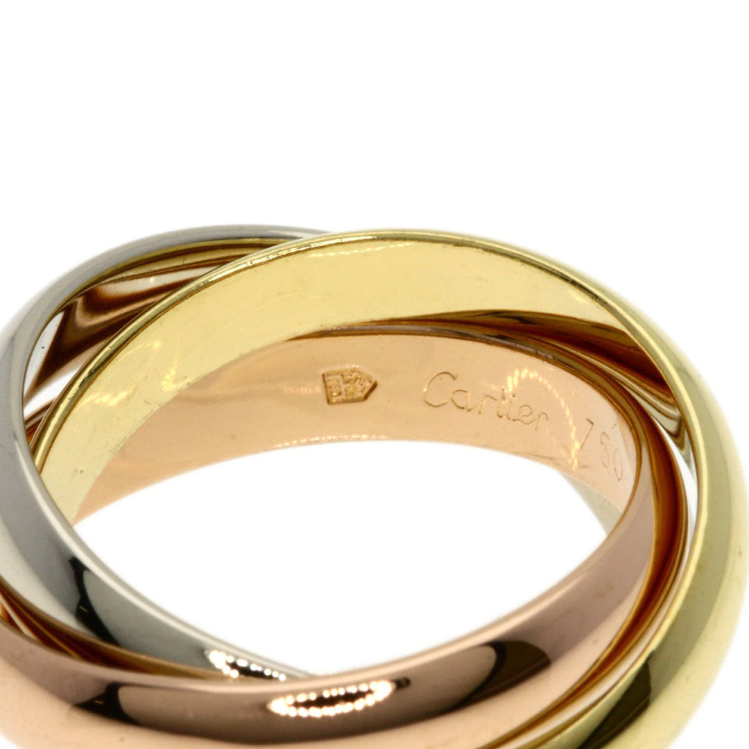 CARTIER Ring K18YG , K18WG , K18PG gold Trinity MM #49 Women Used Authentic