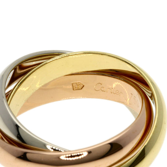 CARTIER Ring K18YG , K18WG , K18PG gold Trinity MM #49 Women Used Authentic