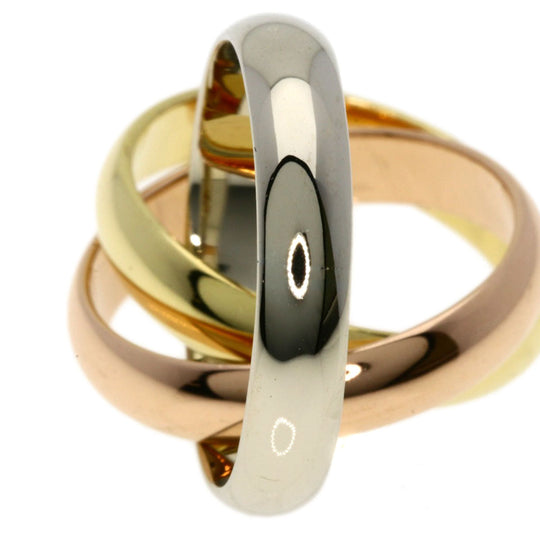 CARTIER Ring K18YG , K18WG , K18PG gold Trinity MM #49 Women Used Authentic