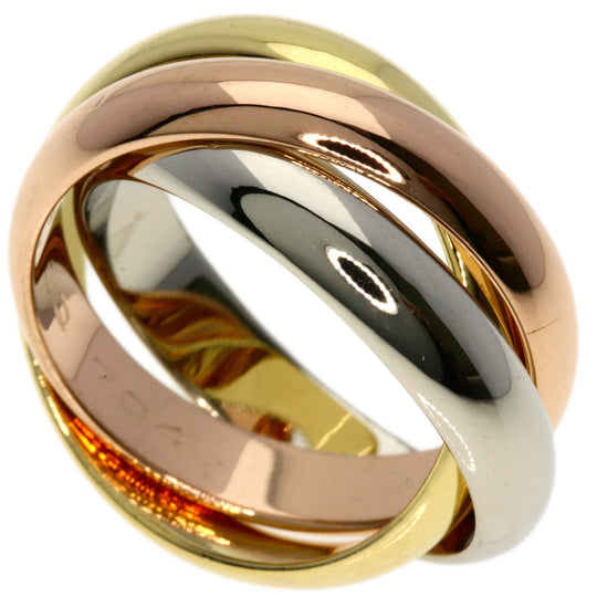 CARTIER Ring K18YG , K18WG , K18PG gold Trinity MM #49 Women Used Authentic