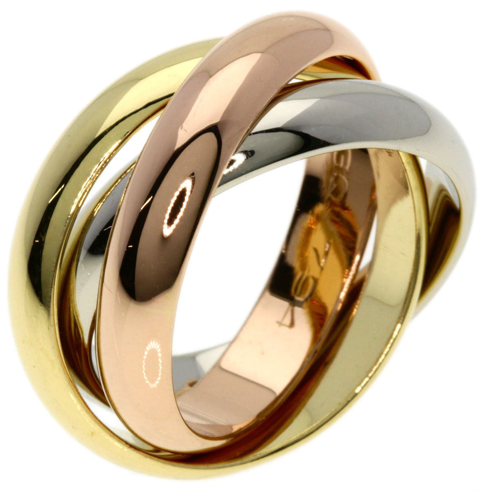 CARTIER Ring K18YG , K18WG , K18PG gold Trinity MM #49 Women Used Authentic