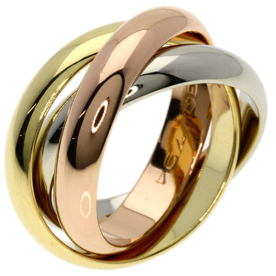 CARTIER Ring K18YG , K18WG , K18PG gold Trinity MM #49 Women Used Authentic